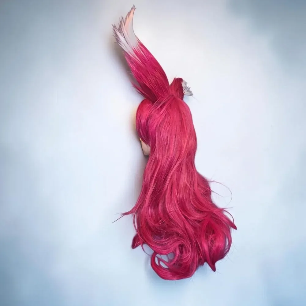 NWOT Xayah LoL Cosplay Wig UV Glow Custom Cut 30